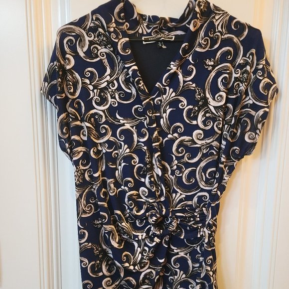 EUC Melanie Lyne Faux Wrap Print Blouse - Picture 1 of 5